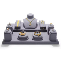 DIGu or bijoux présentoir ensemble gris velours Base boucles d'oreilles titulaire élégant bijoux accessoires pour bijoux affichage compteur