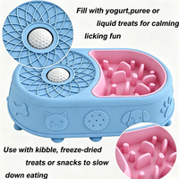 Bol à friandises pour chien 3 en 1, distributeur lent, tapis à lécher en silicone pour chat avec balle roulante