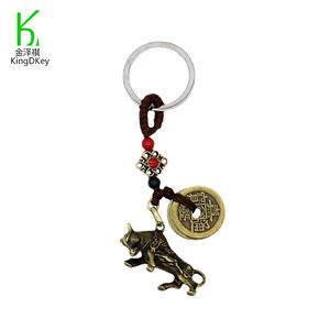 Porte-clés personnalisé vintage avec <span class=keywords><strong>horoscope</strong></span>, pièce de monnaie en bronze antique, pendentif avec les 12 signes du zodiaque chinois - Product Image 3