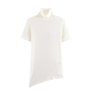 ZATRHMBM Nouvelle Collection Printemps 2026 – Haut <span class=keywords><strong>T</strong></span>-<span class=keywords><strong>shirt</strong></span> Asymétrique Tendance pour <span class=keywords><strong>Femme</strong></span>, Haut Décontracté Rétro à <span class=keywords><strong>Col</strong></span> <span class=keywords><strong>Montant</strong></span> et Manches Courtes pour <span class=keywords><strong>Femme</strong></span> - Product Image 2