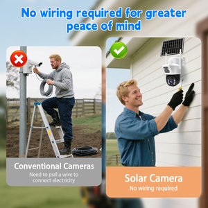 4MP 2K HD 10x Zoom không dây ngoài trời năng lượng mặt trời Powered an ninh ip con người theo dõi 8MP ống kính kép CCTV năng lượng mặt trời PTZ máy ảnh - Product Image 6