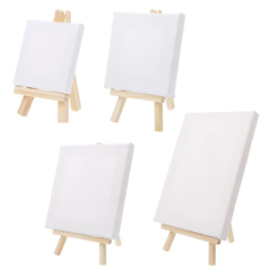Worison High Quality Blank Stretched <strong>Mini</strong> <strong>Canvas</strong> and Natural Wood Easel Set Displaying for Art Supplies - Product Image 1