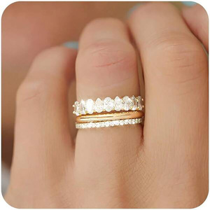 T0349 Anello da Donna in Oro Massiccio 18K con Diamante Taglio Brillante Rotondo Colore D Naturale Classico Anello Nuziale - Product Image 1