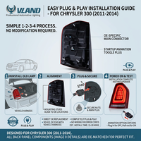 Feux arrière LED VLAND, style restylé, pour Chrysler 300 300C SRT SRT8 2011 2012 2013 2014