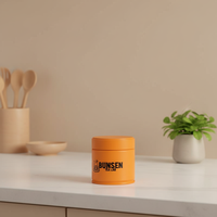 Boîte en métal mate hermétique avec couvercles à vis pour emballage de matcha, café et thé en poudre, petite boîte en fer blanc orange prête à l'emploi (RTS)