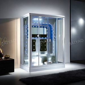 Cabine de <span class=keywords><strong>douche</strong></span> <span class=keywords><strong>hammam</strong></span> <span class=keywords><strong>sauna</strong></span> vapeur moderne Baiyao en alliage d'aluminium pour 1-2 personnes, usage hôtelier et spa, garantie 2 ans - Product Image 5