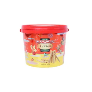 Custom Disposable Food Bucket Plastic Packaging Containers Food Grade PP for Storage Featuring Logo Drums Pails & Barrels