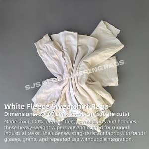 Trapos de Limpieza Industriales Reciclados, Trapos de Algodón Blanco, Paños de Limpieza de Tela, Trapos de Forro Polar Reciclados para Limpieza - Product Image 2