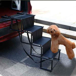 Xách tay Trọng lượng nhẹ thép con chó Thang Gấp Cắm Trại Pet Dog cầu thang đoạn đường nối xe PET có thể gập lại bước cầu thang - Product Image 2