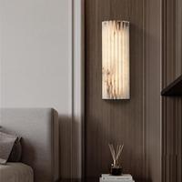 Lampe murale en marbre espagnol, design à rayures verticales, source de lumière LED, lampe murale pour la maison