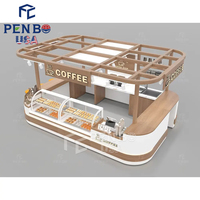 Kiosque à café moderne de style tendance, kiosque à café préfabriqué personnalisé pour centre commercial