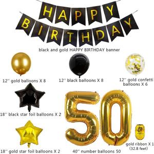 Decoraciones de <span class=keywords><strong>50</strong></span> <span class=keywords><strong>cumpleaños</strong></span> Oro negro para hombres Mujeres <span class=keywords><strong>Feliz</strong></span> <span class=keywords><strong>50</strong></span> <span class=keywords><strong>cumpleaños</strong></span> Jumbo Número <span class=keywords><strong>50</strong></span> Globos de <span class=keywords><strong>cumpleaños</strong></span> Globos de confeti - Product Image 2