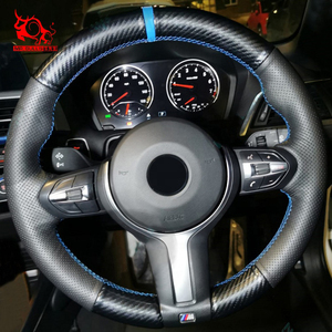 Cubierta de <span class=keywords><strong>volante</strong></span> de fibra de carbono de coche de cuero personalizado para <span class=keywords><strong>BMW</strong></span> X5 M50d 2 3 Series X6 M 2016 - Product Image 6