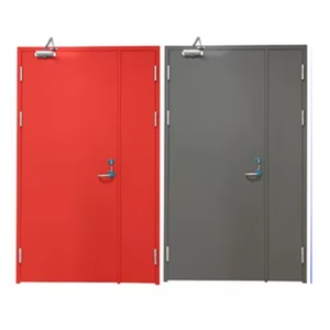 Puerta Cortafuego de Acero Roja con Certificación UL <span class=keywords><strong>Boris</strong></span>, Puerta de Salida de Emergencia de Metal Hueco con Barra Antipánico para Edificios Comerciales, Resistencia al Fuego de 120 Minutos - Product Image 5