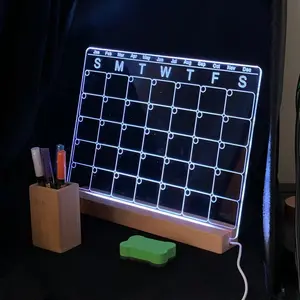 空白亚克力板创意发光二极管夜灯USB留言板节日灯带笔7色灯座儿童礼品