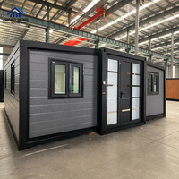 Maison Modulaire Moderne à Double Aile de 20, 30 ou 40 pieds, 1 à 4 Chambres Personnalisable avec Fenêtres Combinées, Type Conteneur