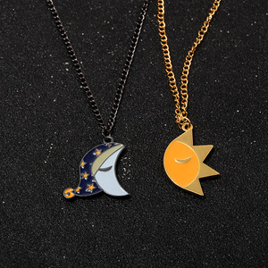 Collier d'amitié unisexe Soleil et Lune avec perle émaillée, bijoux <span class=keywords><strong>FNaF</strong></span>, cadeau de costume pour hommes, femmes, fans, enfants, filles, garçons - Product Image 4
