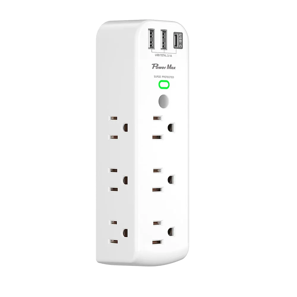 Tonghua 9 Way Wall Tap With 3 USB multi plug socket surge protector power strip wall plugs sockets wall charger