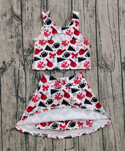 Conjuntos Deportivos Personalizados para Niñas, Primavera/Otoño, Diseños para Fútbol y Tenis, 95% Algodón, 5% Elastano, Top Corto y Pantalones Cortos con Forro - Product Image 6