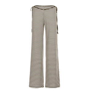 Womens Summer V-Waist Tie <b>Flare</b> Pants <b>Low</b> <b>Rise</b> Striped Bell Bottoms Cutout Detail Y2K Streetwear Casual Wide Leg - Product Image 6