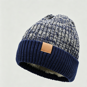 Bonnet en tricot unisexe avec bordure contrastée et doublure en fausse fourrure, idéal pour un usage quotidien en hiver - Product Image 6