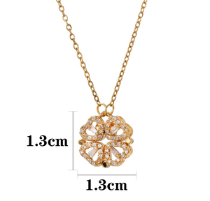 Creative Light Luxury Two Wear Love <span class=keywords><strong>Clover</strong></span> Design con collar de joyería multicolor - Product Image 3