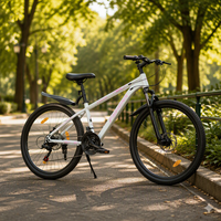 Vélo de montagne pour adultes, nouveau style, 26 pouces, cadre en acier carbone, 24 vitesses, fourche avant à suspension, jantes en aluminium, double frein, absorption des chocs