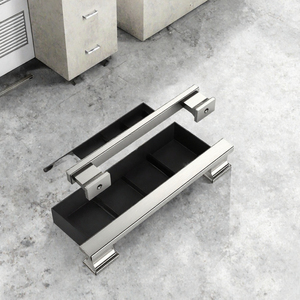 Poignée de meuble moderne en aluminium noir pour tiroir de cuisine et armoire - Product Image 2