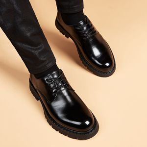 <span class=keywords><strong>Zapatos</strong></span> de cuero de <span class=keywords><strong>suela</strong></span> <span class=keywords><strong>alta</strong></span> de lujo para <span class=keywords><strong>hombre</strong></span>, <span class=keywords><strong>suela</strong></span> Oxford genuina y plantilla de cuero, color negro, formal, para negocios, para bodas - Product Image 4