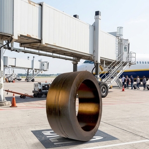<span class=keywords><strong>ยาง</strong></span>อุตสาหกรรมแบบตันขนาด 18x7x12 1/8 สำหรับ<span class=keywords><strong>รถ</strong></span>ลากจูงสนามบินและ<span class=keywords><strong>รถ</strong></span>ขนส่งสินค้า - Product Image 2