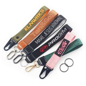 Factory <b>Custom</b> Logo Key Chain Logo Keychains Fashions Polyester Lanyards Personalized Customized Woven <b>Keychain</b> - Product Image 2