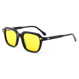 Kacamata mewah untuk pria kacamata hitam asetat Retro kacamata 2025 perlindungan Uv kacamata persegi terpolarisasi - Product Image 1