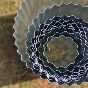 15cm Roll-Up Type Wave Silver Color Galvanised <b>Metal</b> Corrugated Garden Lawn <b>Edging</b> for Lawns <b>Borders</b> - Product Image 3