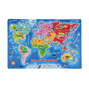 <span class=keywords><strong>Puzzle</strong></span> en bois pour enfants, jouet de apprentissage de la calligraphie, de la carte du monde, pièces - Product Image 4