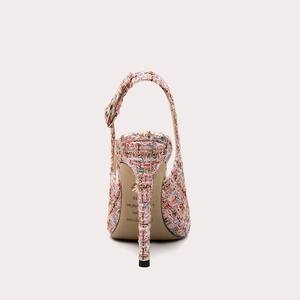 Pumps à <span class=keywords><strong>bout</strong></span> <span class=keywords><strong>pointu</strong></span> de style luxueux avec bride à l'arrière et boucle carrée, petite taille, sandales élégantes de style français pour femmes, chaussures tendance - Product Image 4