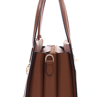 Tas Selempang Wanita Model Patchwork Suede, Dompet, dan Tas Jinjing 3in1 Bahan Kulit PU untuk Kerja Sehari-hari