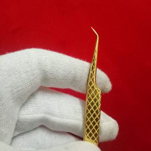 Pinzas para Extensión de Pestañas OBEXA OBT-54575444 de Acero Inoxidable de 45 Grados, Punta Puntiaguda con Agarre de Diamante, Serie Dorada, Pinzas para Volumen - Product Image 4