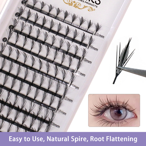 Extensions de cils vegan faites à la main de qualité supérieure en gros, noir mat 05 07 <span class=keywords><strong>volume</strong></span> 8-25 mm, extensions de cils anime - Product Image 3
