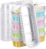 Plaque de cuisson jetable en aluminium de qualité alimentaire de 200 ml avec couvercle en plastique, compatible four, pour gâteaux - Vente chaude