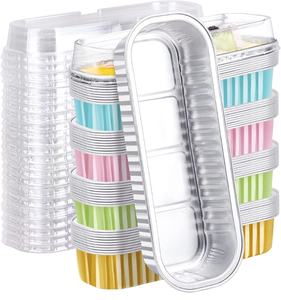 Loyang Panggang Aluminium Foil Sekali Pakai 200ml Berkualitas Makanan, Dilengkapi Tutup Plastik, Dapat Digunakan di Oven, Laris Terjual - Product Image 5