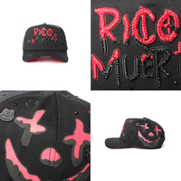 Gorras de Béisbol al por Mayor de Fábrica G5 con Visera Curva, 5 Paneles, Forro de Satén, Gamuza y Pedrería, San Judas Tadeo, Gorras Rico