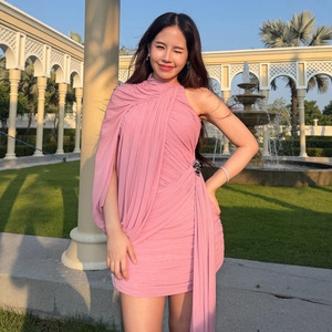 สต็อก |   <span class=keywords><strong>ชุด</strong></span><span class=keywords><strong>ราตรี</strong></span>ผ้าแคชเมียร์<span class=keywords><strong>เวียดนาม</strong></span> ดีไซน์เฉพาะตัว แต่งริบบิ้น ทรงเข้ารูป คอสูง แต่งดีเทลแบบซีทรู สไตล์คนดัง - Product Image 3