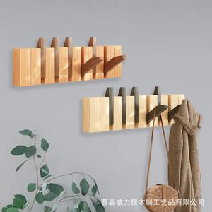Wooden Wall Mounted <b>Clothes</b> Rack Piano Keys Design Coat Hook Entryway <b>Storage</b> Organizer Living Room Key Umbrella Holder - Product Image 1