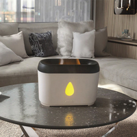 Humidificateur d'air électrique à ultrasons Portable 100ml Diffuseur d'aromathérapie d'huile essentielle de flamme de feu alimenté par USB