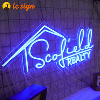 Enseigne au néon LED personnalisée avec logo LC, enseigne au néon vintage japonaise, enseigne au néon RGB pour entreprise, enseigne au néon acrylique murale pour bureau