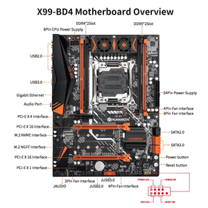 Huanzhi เมนบอร์ดสำหรับเล่นเกม ATX Intel BD4 <span class=keywords><strong>X99</strong></span> DDR4 4ช่องรองรับ SATA LGA 2011-3เต้ารับใหม่ - Product Image 6