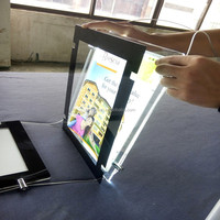Emlak A4 çift yan akrilik aydınlatmalı Lightbox Poster fotoğraf LED çerçeveli ışık kutusu kare manyetik kristal pencere ekran