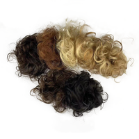Chignon bouclé oversize en cheveux naturels, style désordonné, type chignon donut, pour cheveux volumineux, prix usine