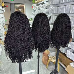 Gl Burmy कच्चे कुंवारी बाल जेरी कर्ली फीता सामने के विग मानव बालों का गहरा हिस्सा जेरी कर्ल बुनाई छोटे विग - Product Image 3