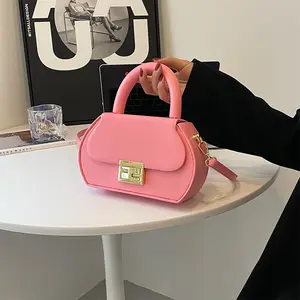 Borsa di lusso di moda in tinta unita per le donne di buona qualità borsa con serratura firmata borse a tracolla alla moda da donna